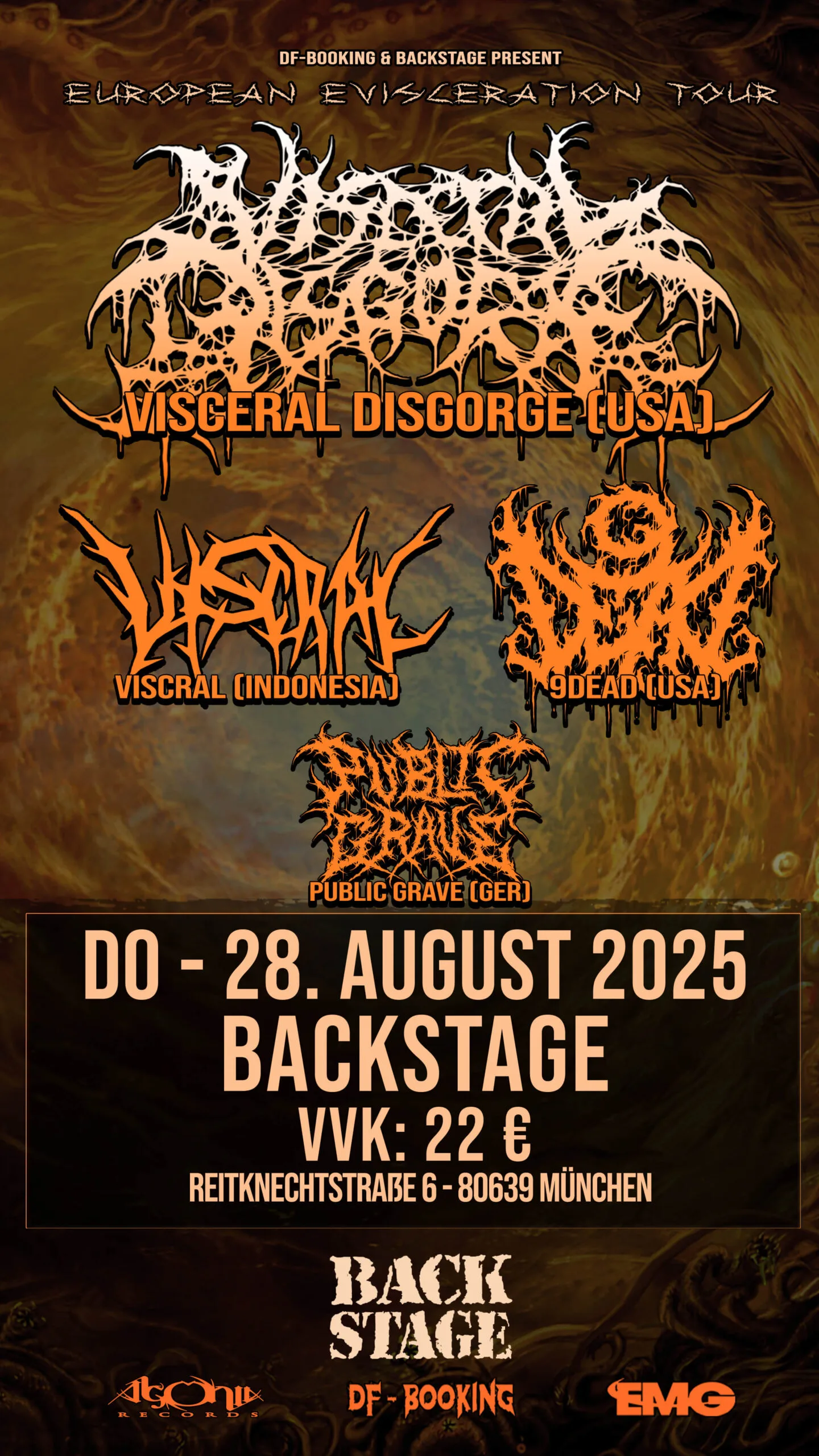 VISCERAL DISGORGE - EUROPEAN EVISCERATION TOUR Public Grave